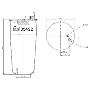 Пневморесора (балон) FEBI BILSTEIN 35492 для MAN, задній міст зліва - Фото 1