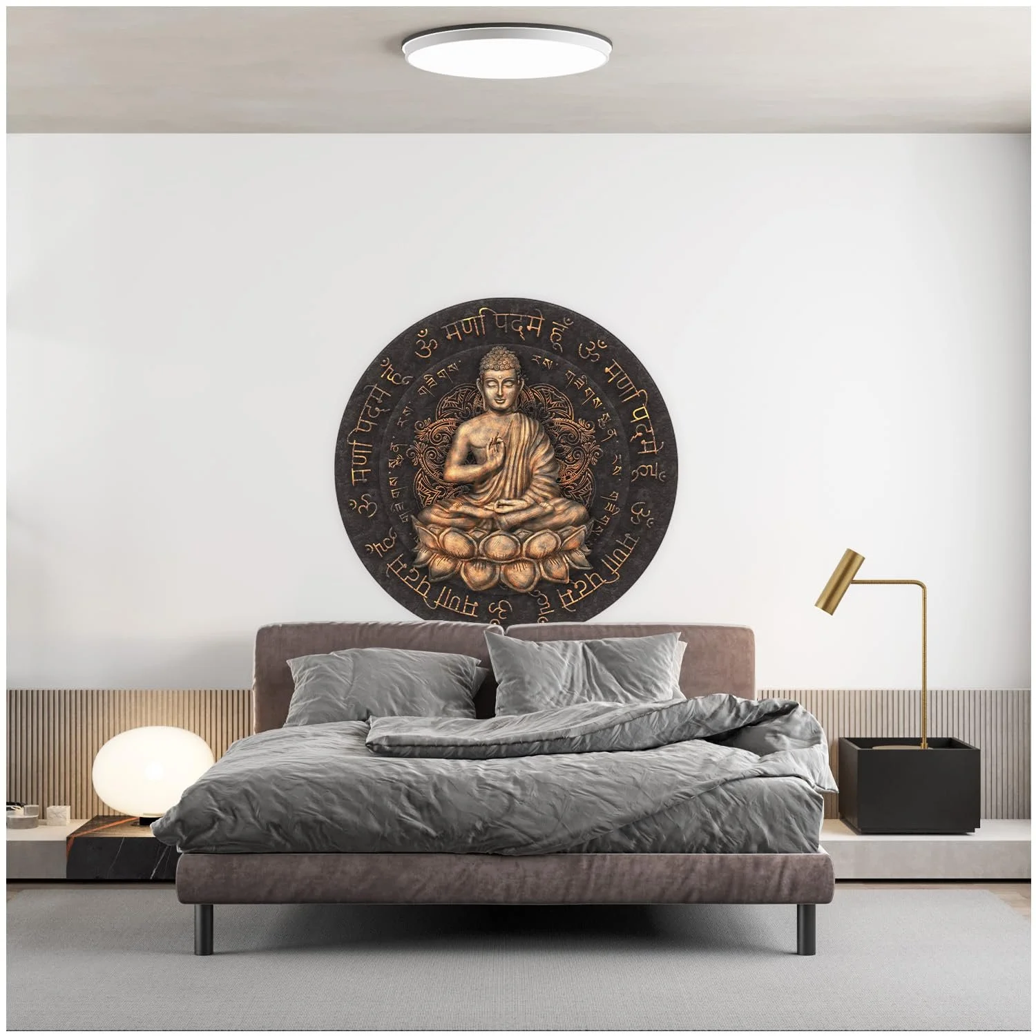 Наклейка на стіну Будда Кругла Діаметр 60 см Самоклеюча, фото №5