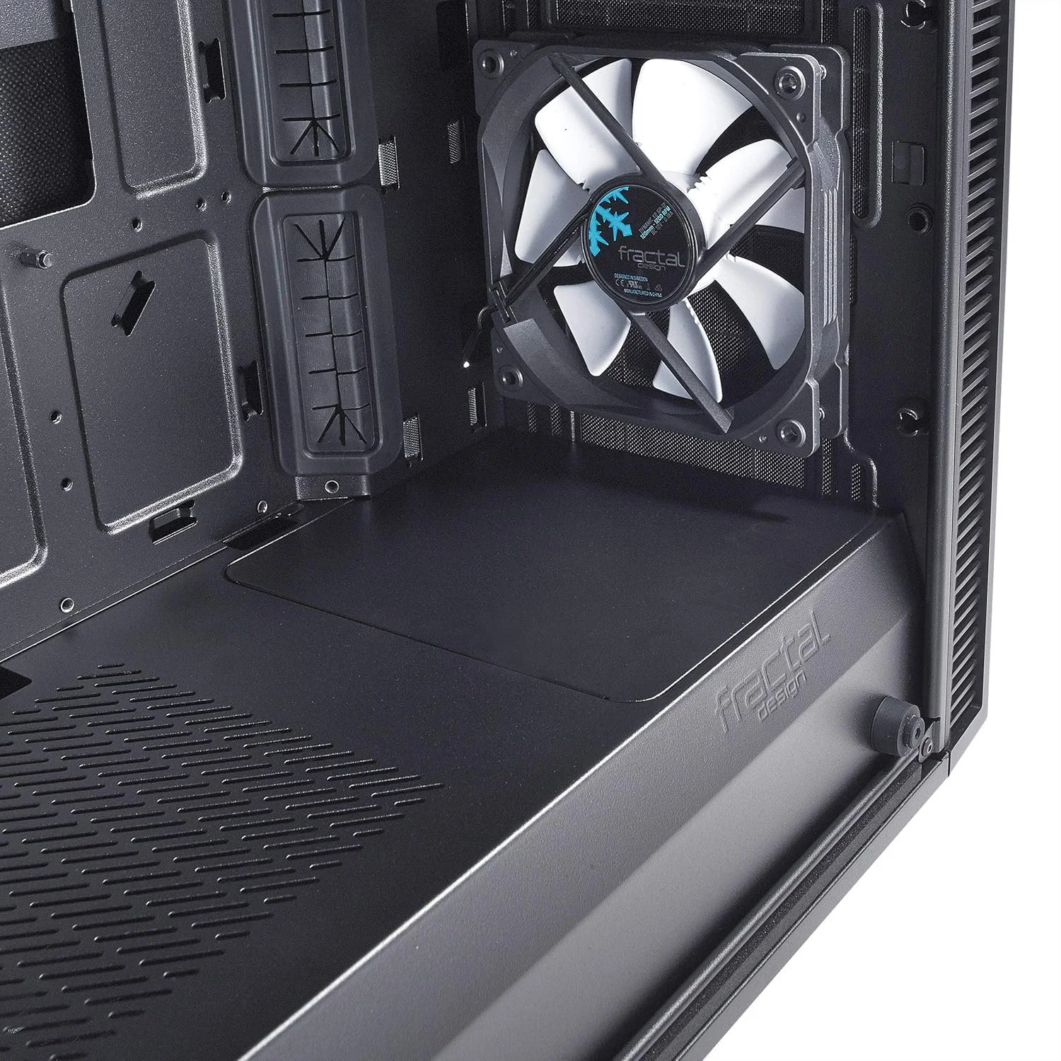Корпус Fractal Design Define Mini C TG / без БЖ / Mini-Tower / mATX / Tempered Glass / 2x120mm Fans / USB 3.0 / Чорний, фото №12 Корпус Fractal Design Define Mini C TG / без БЖ / Mini-Tower / mATX / Tempered Glass / 2x120mm Fans / USB 3.0 / Чорний, фото №12