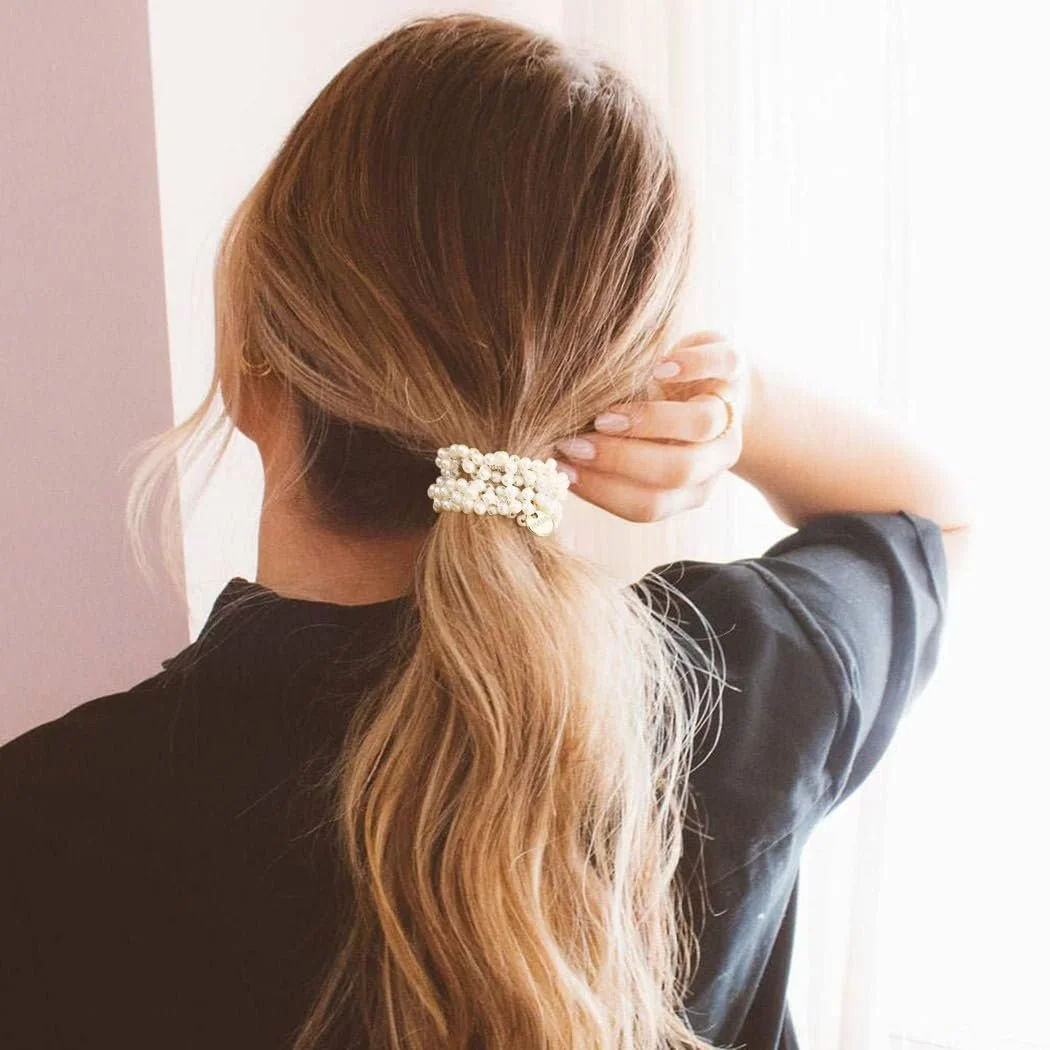 Резинка для волосся з перлами Generse, зі стразами, аксесуари для волосся для жінок та дівчат (3 шт. в упаковці), фото №5 Резинка для волосся з перлами Generse, зі стразами, аксесуари для волосся для жінок та дівчат (3 шт. в упаковці), фото №5