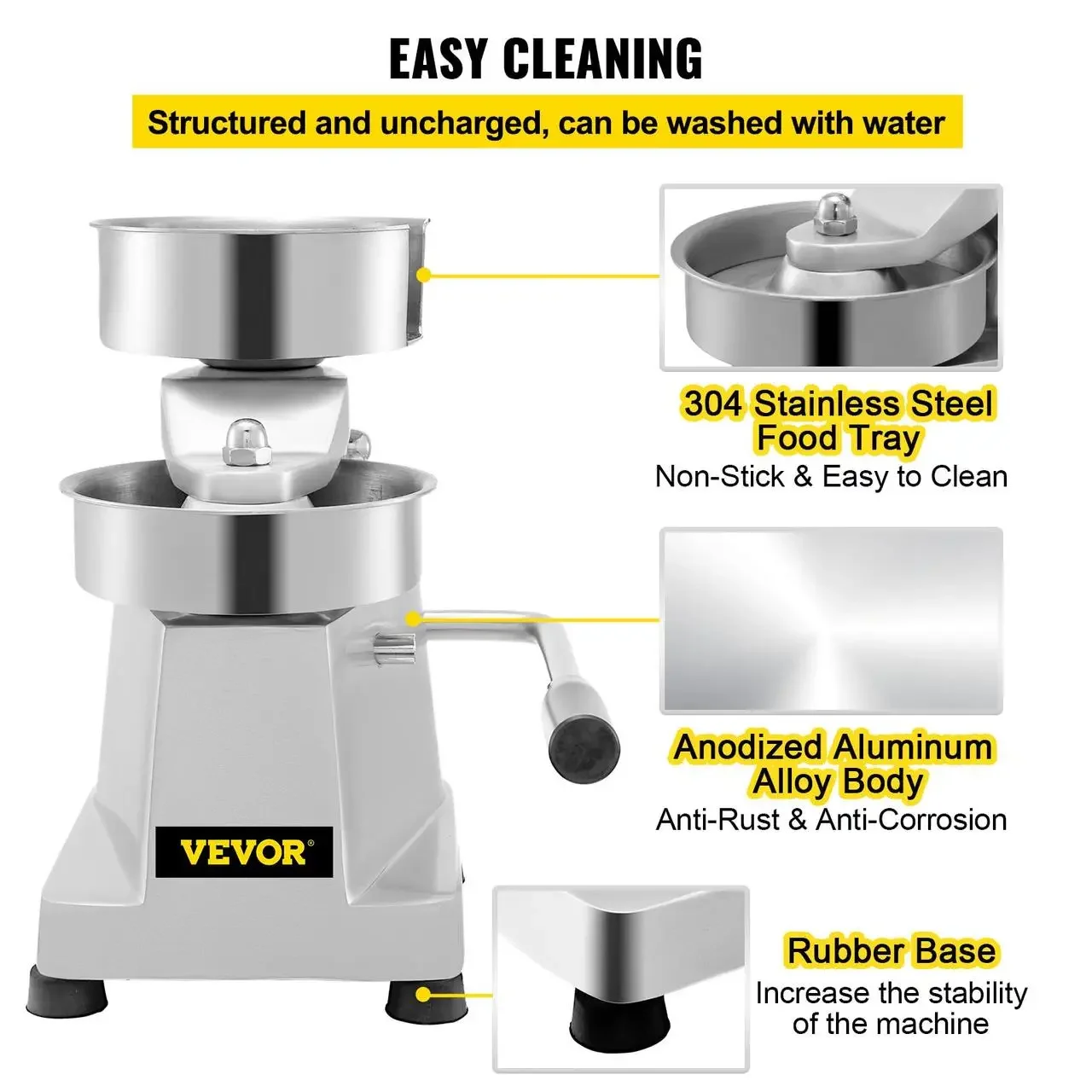 Ручной пресс для гамбургеров VEVOR JKH-150 Silver, фото №4