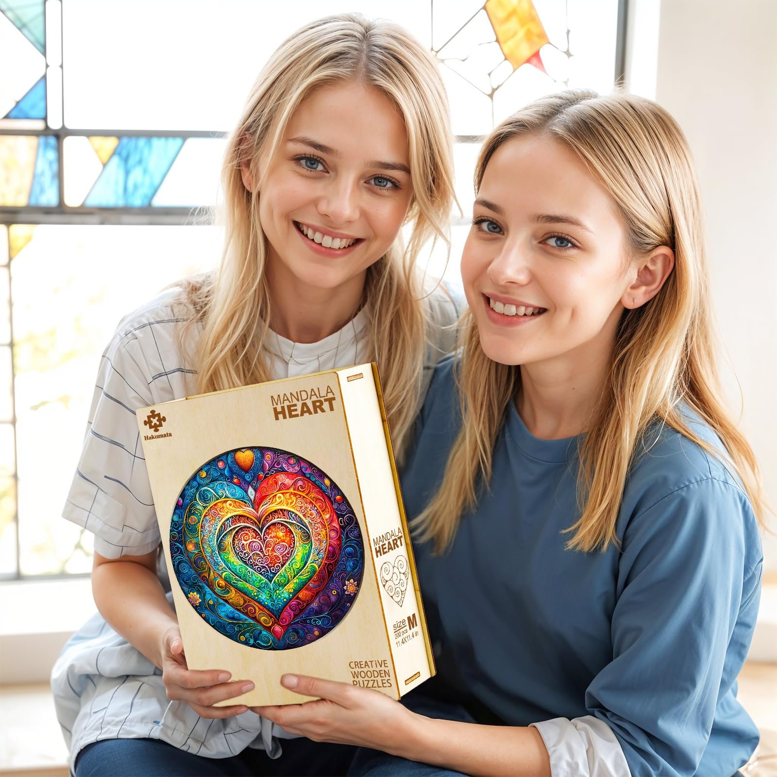 Деревянный пазл Mandala Heart 300 элементов, фото №2 Деревянный пазл Mandala Heart 300 элементов, фото №2