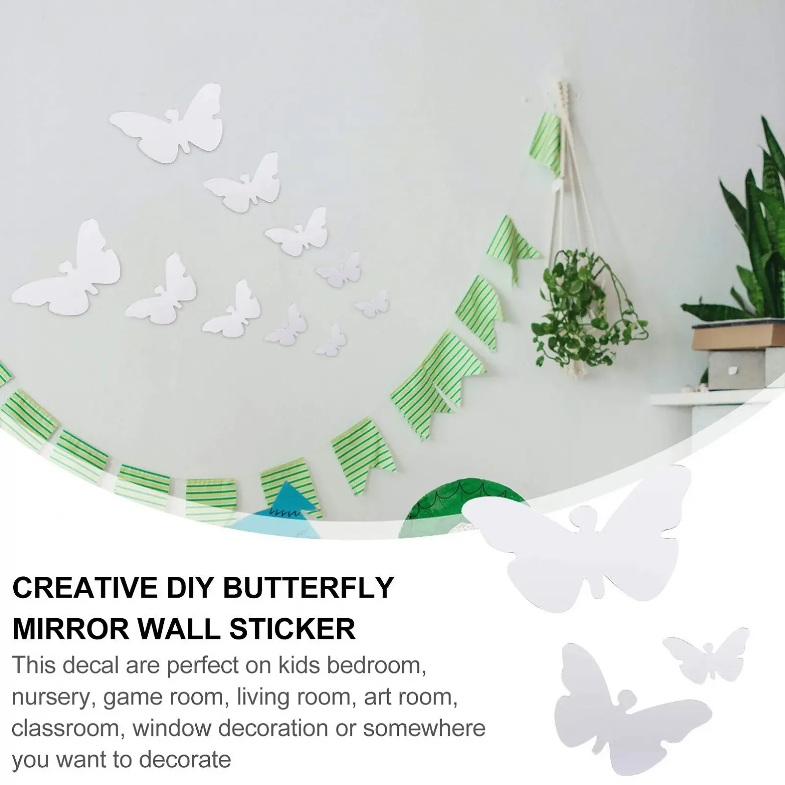 Набір наклейок на стіну OSALADI 3D Butterfly Mirror Acrylic, фото №9