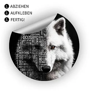 Наклейка на стіну кругла Wolf Mindset діаметр 100 см synthetic.ua - Фото 1