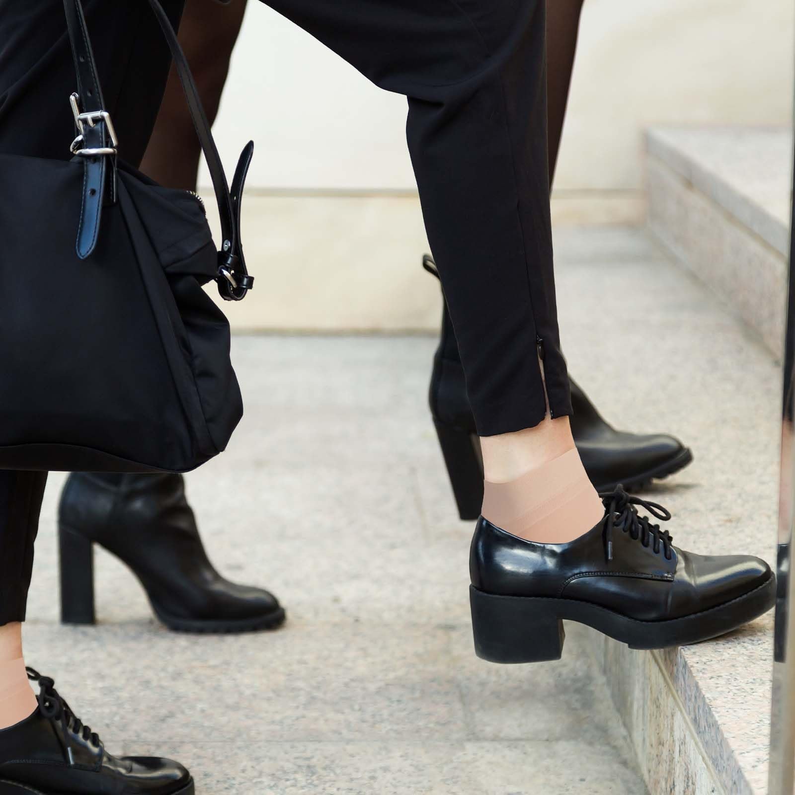 Женские носки из нейлона, прозрачные женские нейлоновые тонкие носки, 9 пар усиленный носок с комфортным поясом, телесный цвет, фото №5