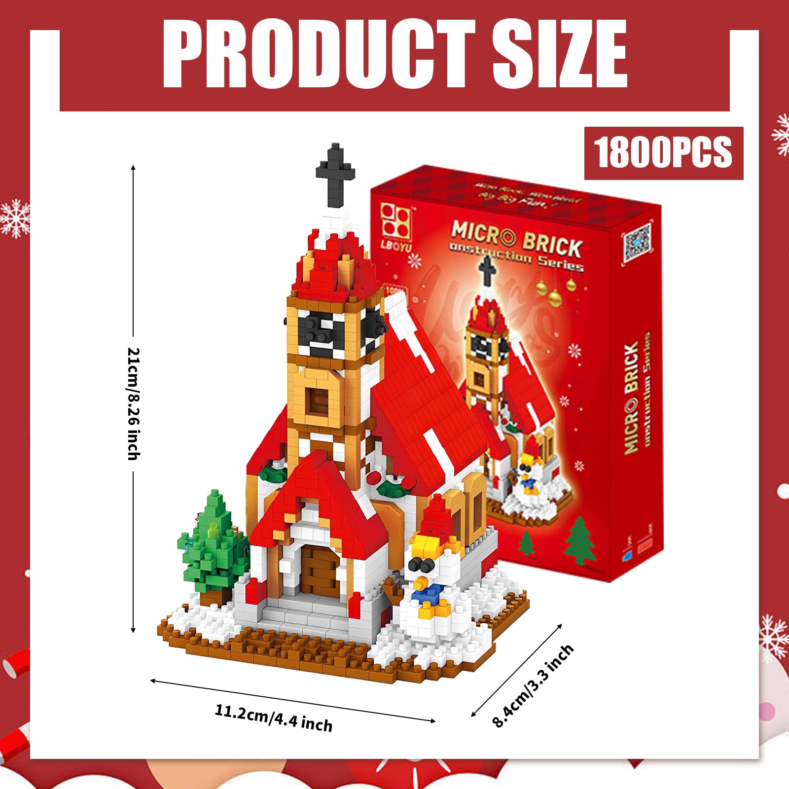 Блоки Christmas House 1800 деталей Рождественский набор для строительных блоков, фото №2