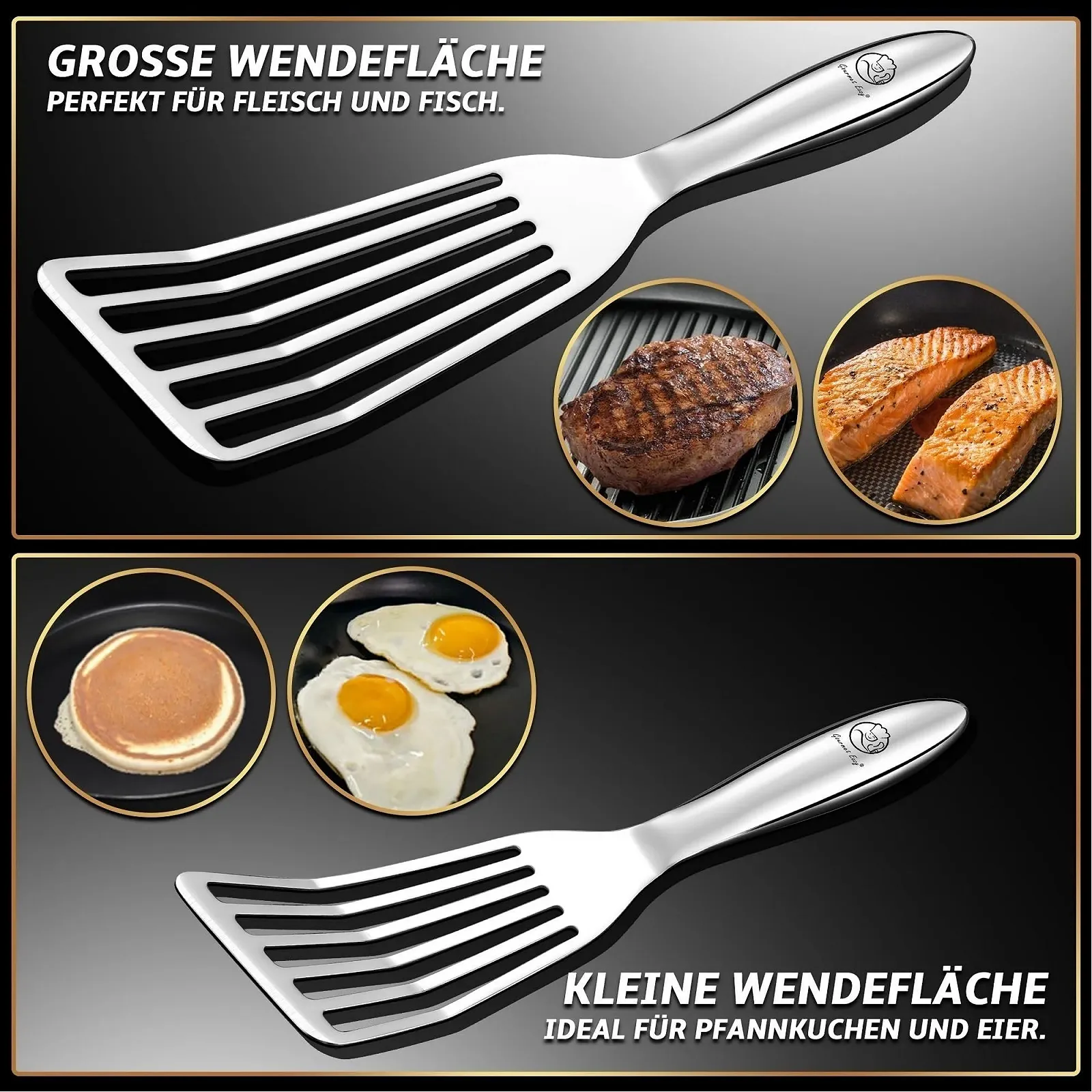 Набор лопаток Kitchen Aid Stainless Steel for Fish & Meat Small & Large, фото №3 Набор лопаток Kitchen Aid Stainless Steel for Fish & Meat Small & Large, фото №3