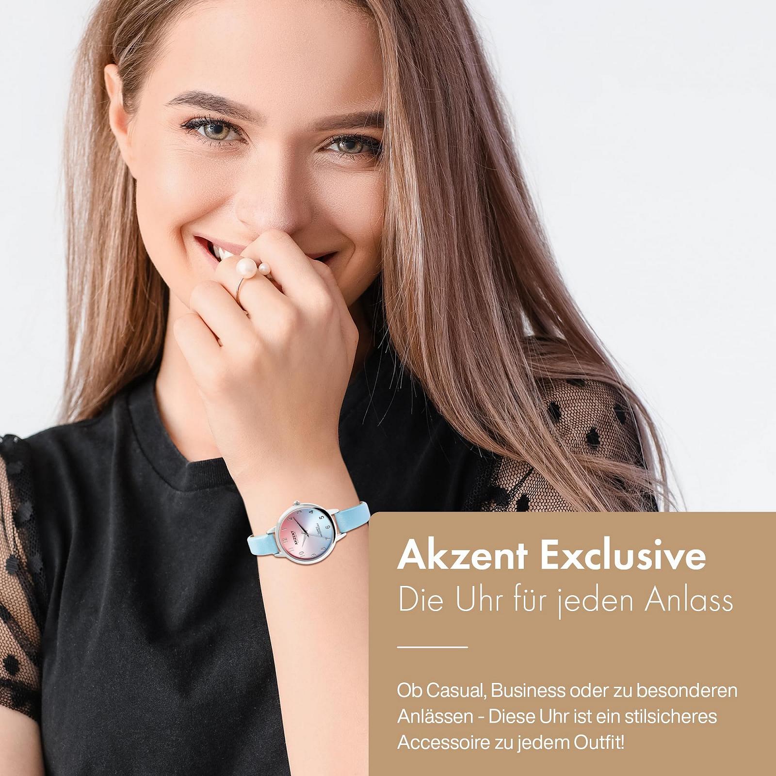 Женские часы Akzent Exclusive 1900233 из искусственной кожи с аналоговой кварцевой застежкой-пряжкой, фото №5 Женские часы Akzent Exclusive 1900233 из искусственной кожи с аналоговой кварцевой застежкой-пряжкой, фото №5