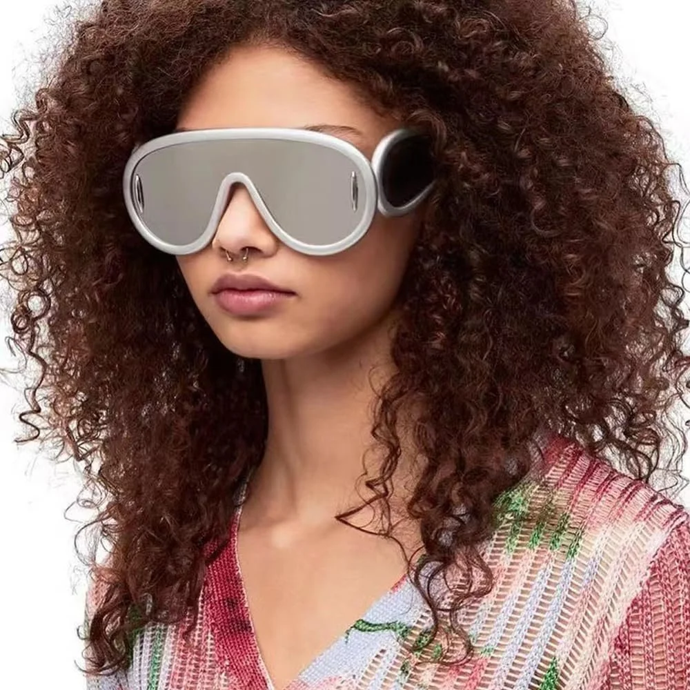 Солнцезащитные очки Y2K KBRPEY, Спортивные большие кошачьи очки с защитой от ультрафиолета, фото №3