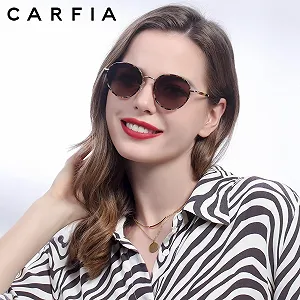 Поляризованные солнцезащитные очки Carfia для женщин, круглые ретро очки UV400, для отдыха, вождения, гольфа synthetic.ua - Фото 1