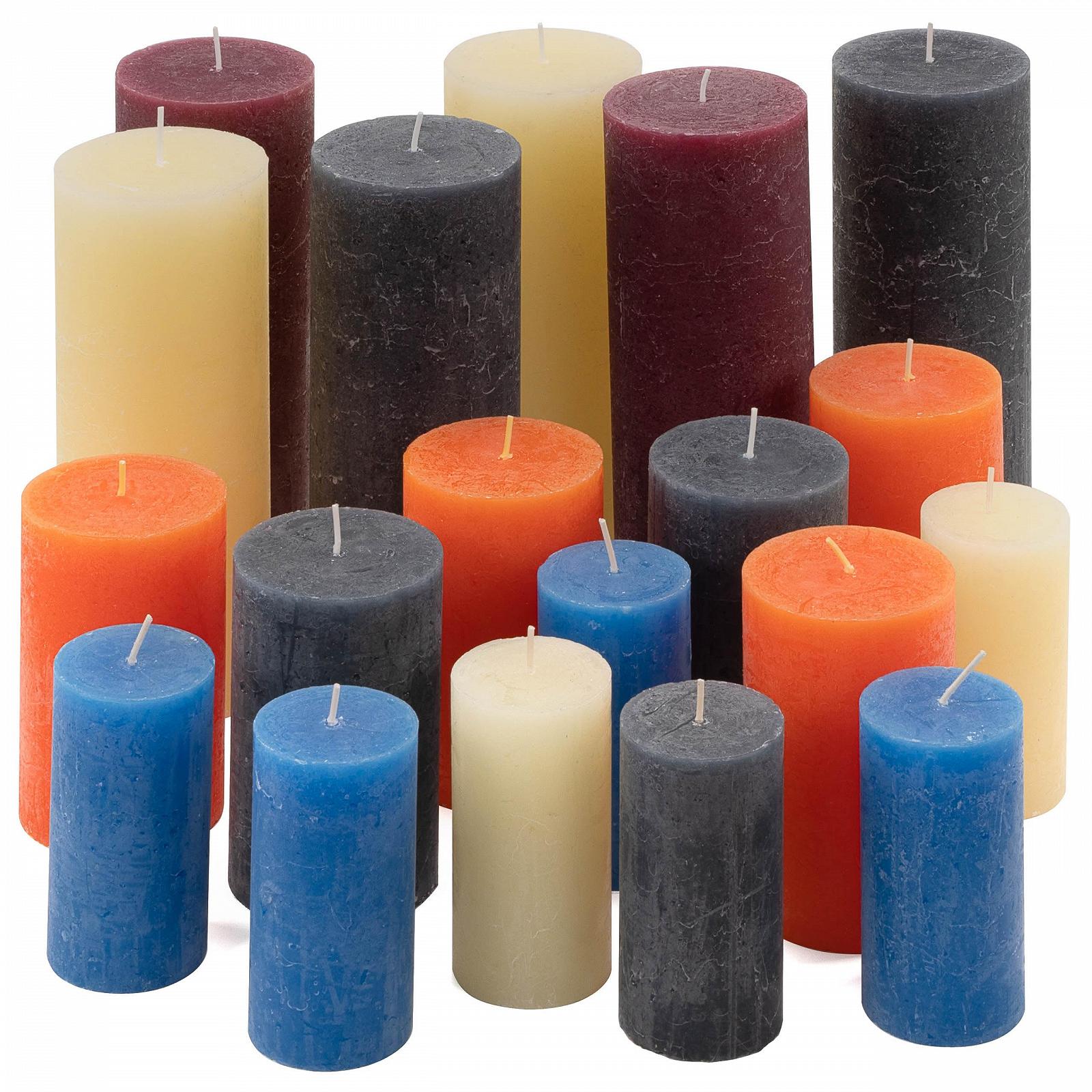 Свечи Rustic Pillar Pack of 19 разноцветные 8 кг 19 шт без запаха, фото №1