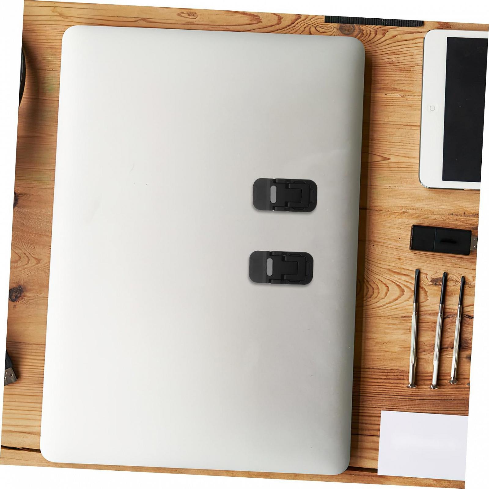 Подставка для ноутбука Veemoon Эргономичная складная компактная Держатель для ноутбука Невидимый клей на спинке Экономия места Улучшенная осанка Мобильный аксессуар для ноутбука для стола Черный, фото №3