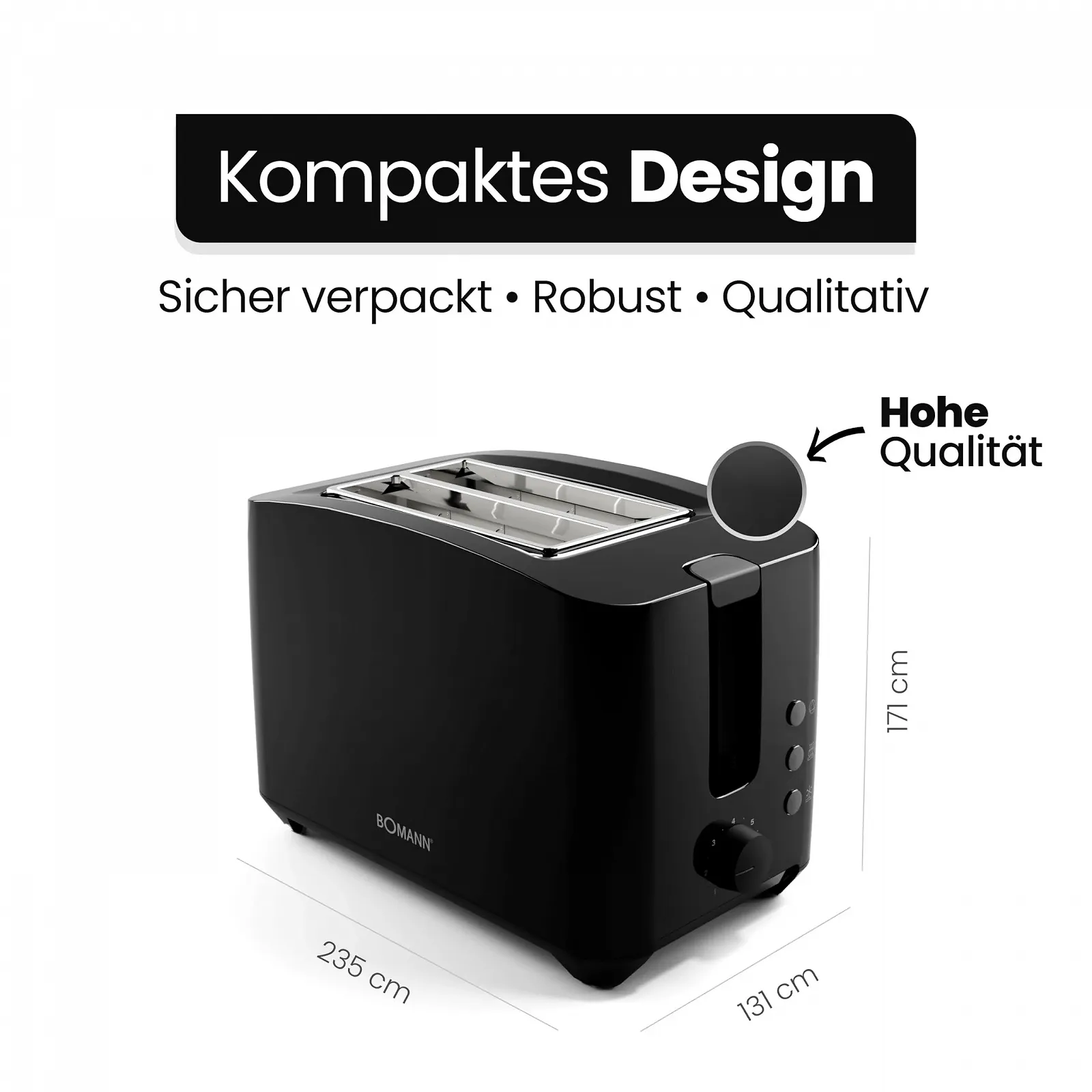 Тостер Bomann TA 6065 CB Чорний, фото №7