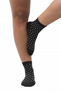 Чулки Ulla Popken в горошек с подвёрнутым краем, Чёрный, One Size synthetic.ua - Фото 1