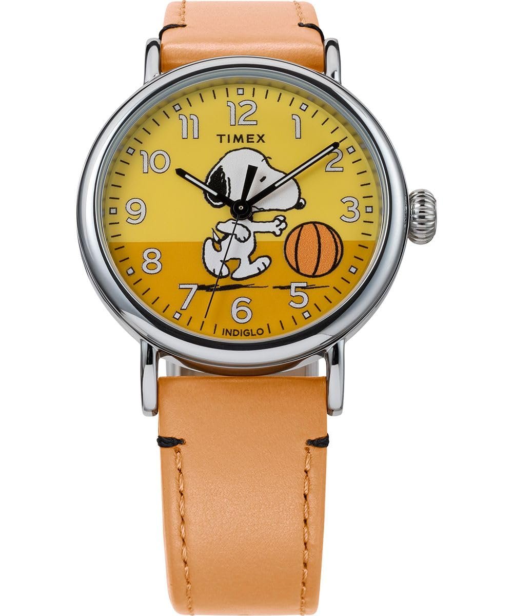 Мужские аналоговые кварцевые часы Timex Standard x Peanuts Basketball, коричневые, повседневные, фото №6