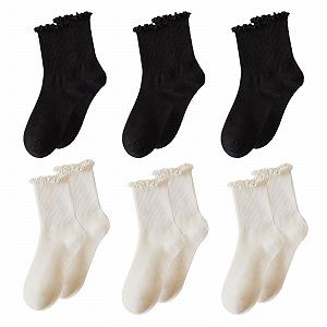 Носки с рюшами для женщин (6 пар) Бежевый - Фото 1