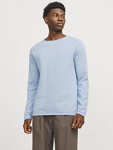 Вязаний пуловер JACK & JONES JJEHILL чоловічий, з круглим вирізом, базова модель, з довгими рукавами, бавовняна сорочка synthetic.ua - Фото 1