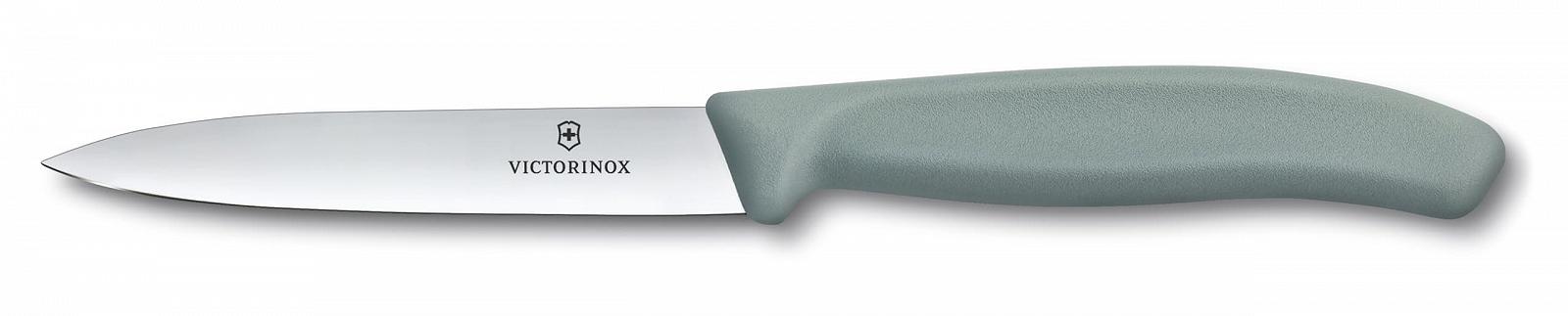 Набор ножей Victorinox Swiss Classic для томатов и овощей, 4 предмета, острое лезвие, 8 и 10 см, серрейторная кромка, нержавеющая сталь, розовый и зеленый, фото №4