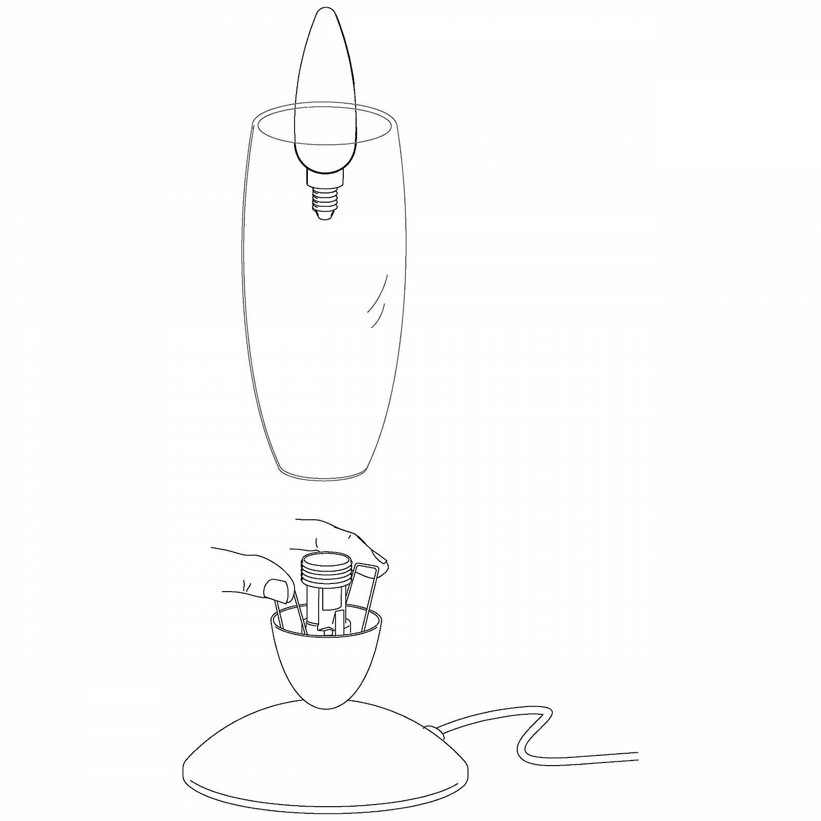 Настільна лампа EGLO Slim E14 Матовий нікель Біла, фото №6