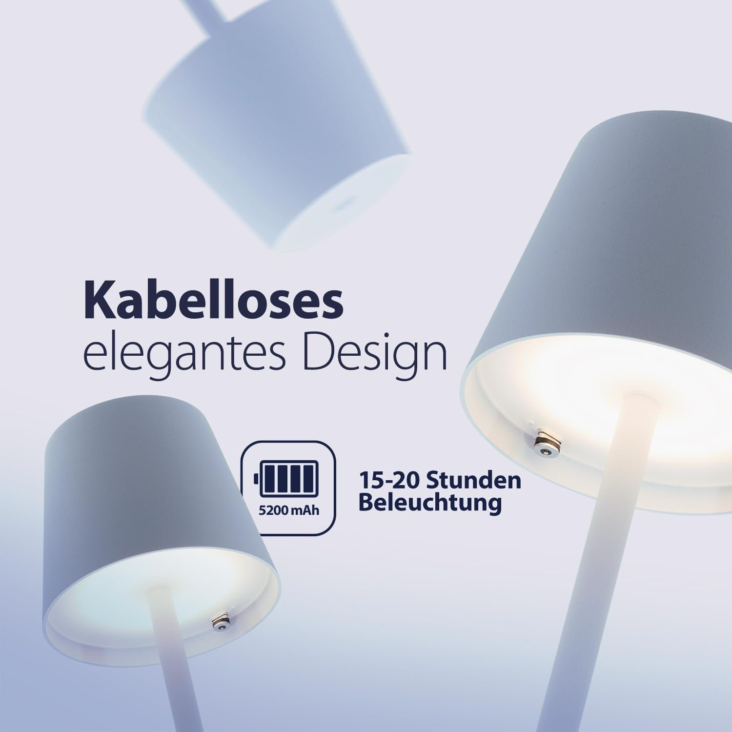 Настільна лампа SECURIT Feline LED Бездротова USB Біла, фото №2