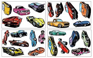 Наклейки на стіну Samunshi Sports Car 16 x 26 см (4 шт.) - Фото 1