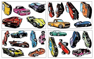 Наклейки на стіну Samunshi Sports Car 16 x 26 см (4 шт.) - Фото 1