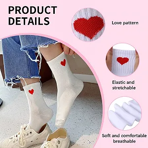 Носки Женские Повседневные с сердечками 6 пар, размер 37-42, белые теннисные носки, носки для дома, черные спортивные носки из хлопка synthetic.ua - Фото 1