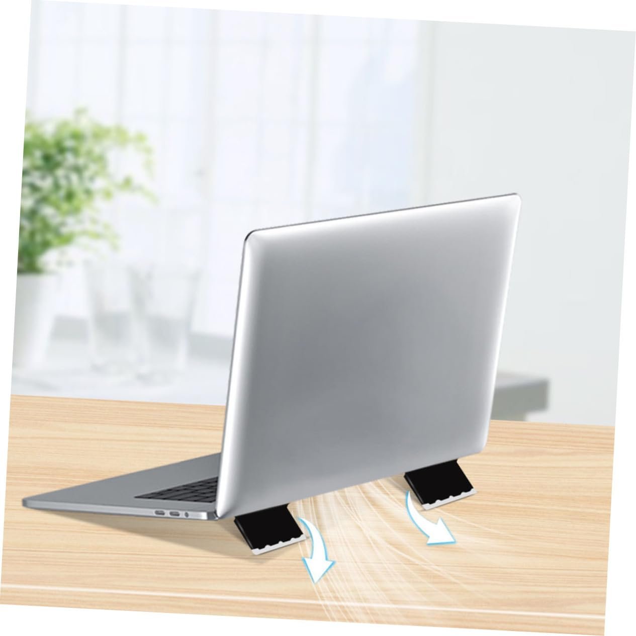 Подставка для ноутбука Портативная Пачка из 2 Материал устойчив к царапинам Эргономичная подставка для ноутбука для стола и кровати Стабильная охлаждающая подставка и нескользящая для ноутбуков, фото №6