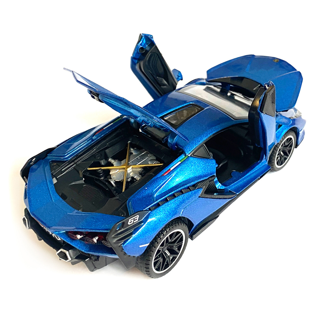 Ігральна машина металевий Lamborghini Sian Lamborghini Sian АвтоЕксперт блакитний колір світла звуку, фото №7