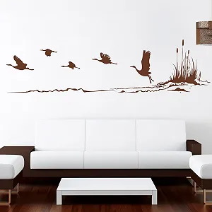 Наклейка на стіну Loft Журавлі біля річки 29 кольорів 3 розміри - Фото 1