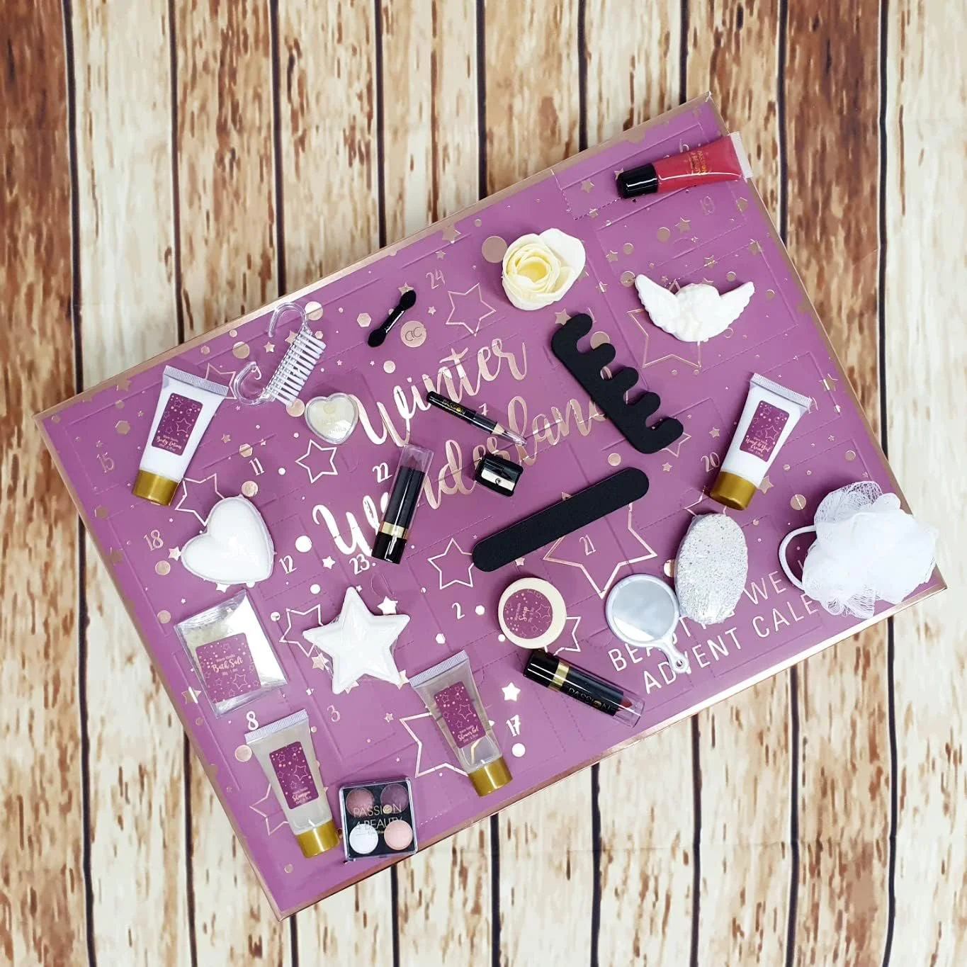 Адвент-календар краси для жінок 2024 - Догляд за тілом і макіяж, Різдвяний календар для жінок - 46 x 34 x 4 см, фото №3