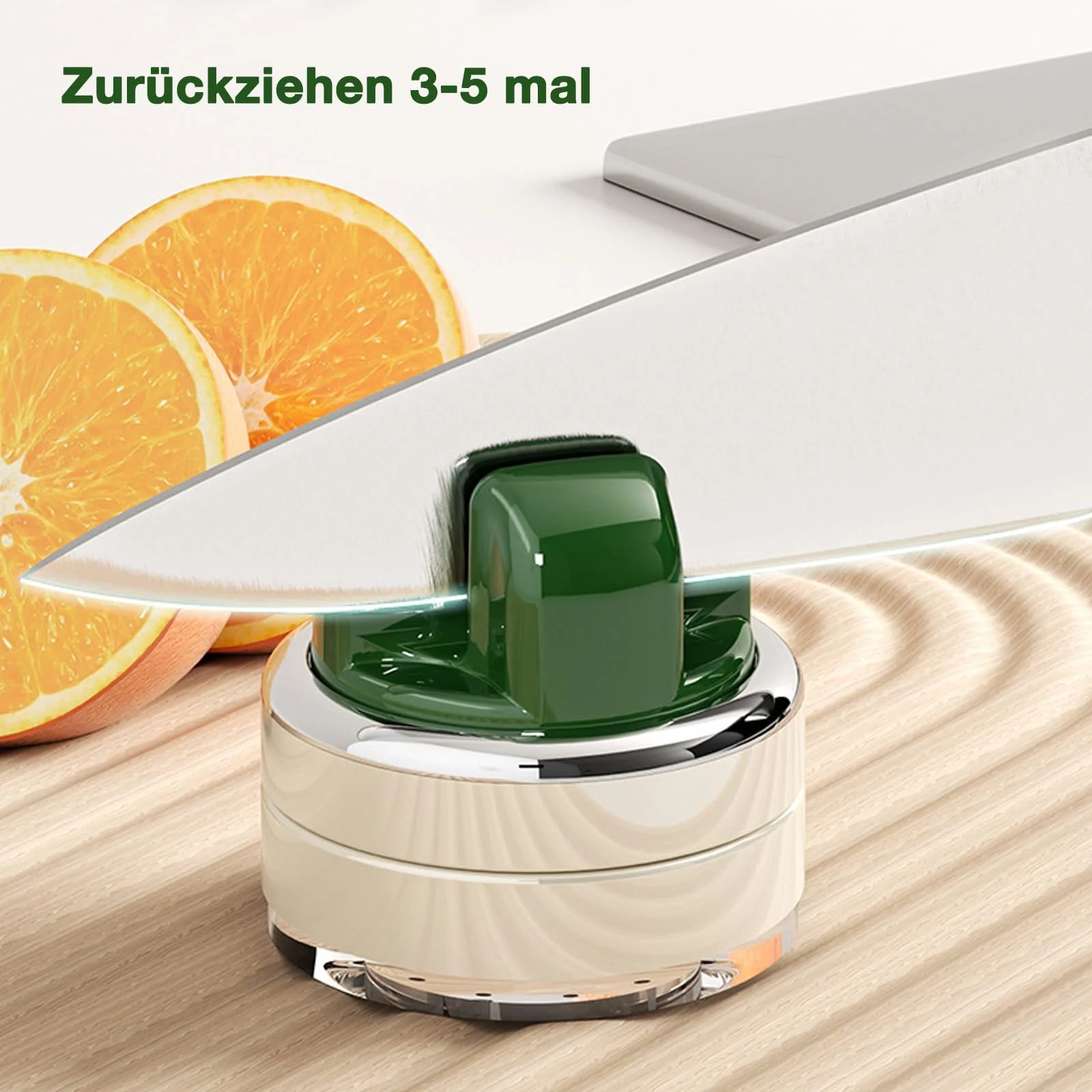 Точило для ножів Justup ручна на присосці 2-ступенева зелена, фото №3