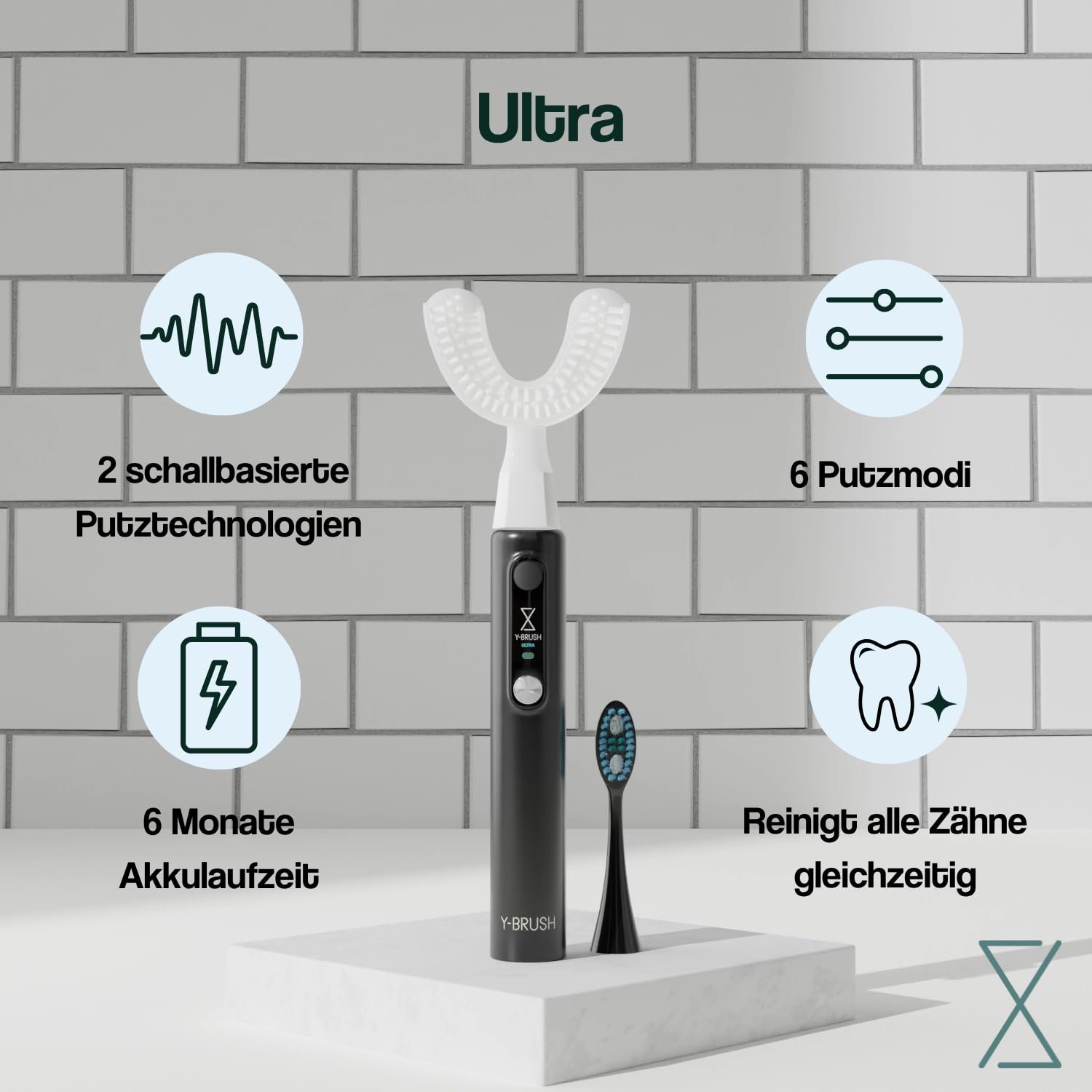 Електрична звукова зубна щітка Y-Brush Ultra автоматична з відбілюванням 6 місяців автономної роботи для дорослих, фото №5