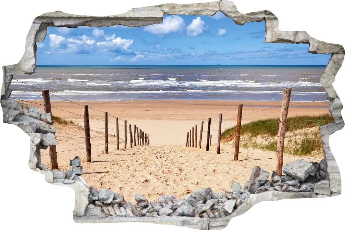 Наклейка на стіну DW000012 Road to the Beach North Sea Grey Stone 90 см x 60 см, фото №1