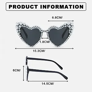 Солнцезащитные очки Сердце Перламутровые 2 шт synthetic.ua - Фото 1