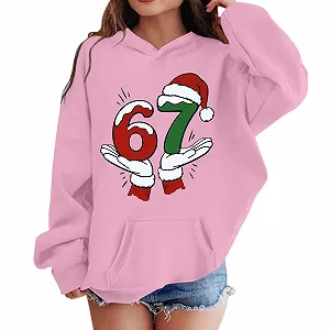 Свитшот Generisch Six Seven 67 Meme для детей, свитшот с мотивом 67, смешной дизайн, худи с длинными рукавами, повседневный свитер, базовая классическая одежда для девочек и мальчиков - Фото 1