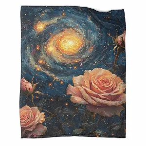 Покривало GAOYUCHUN Space Roses, 3D Друк, Пухнаста - Фото 1