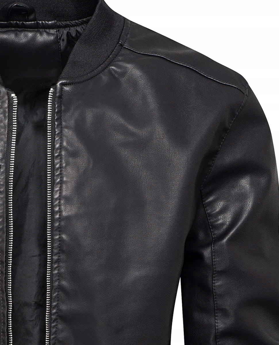 Чоловіча куртка з еко-шкіри Recea - Чорна - XL, фото №3