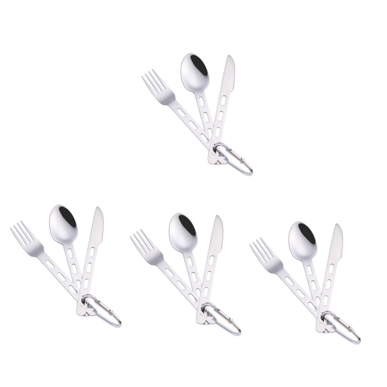 Набор ложек Sosoport 4 набора Набор столовых приборов нержавеющая сталь для походов ложка ножевой комплект походные аксессуары походная посуда дорожная посуда столовые приборы для стейка нержавеющая сталь дорожные, фото №1