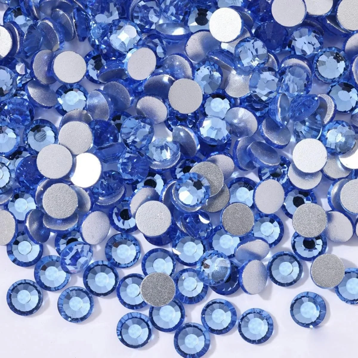 Стразы серии Alle blauen с блестками, плоская задняя часть, для украшения ногтей и ткани, светло-голубой камень, S 3, 1140 штук, фото №1