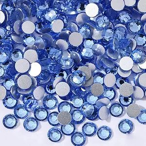 Стразы серии Alle blauen с блестками, плоская задняя часть, для украшения ногтей и ткани, светло-голубой камень, S 3, 1140 штук - Фото 1