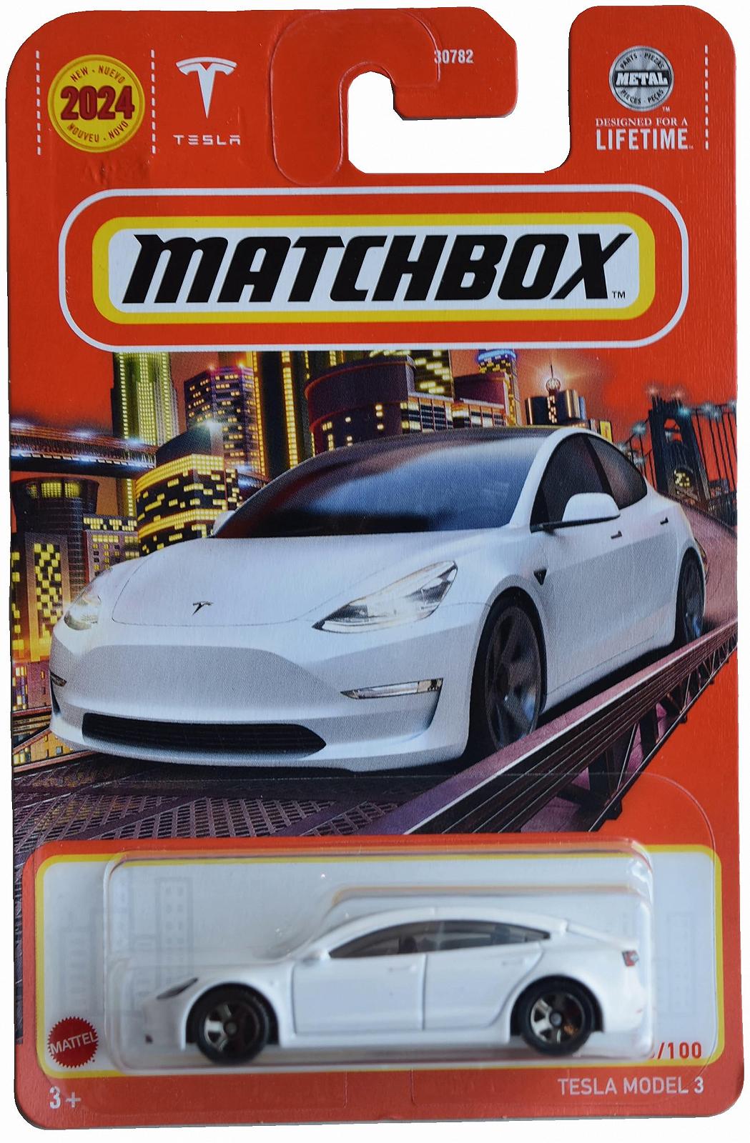 Машинка Matchbox Tesla Model 3, білий 53/100, фото №1