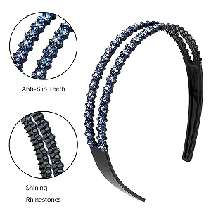 Обруч для волосся зі стразами Подвійний ряд synthetic.ua - Фото 1