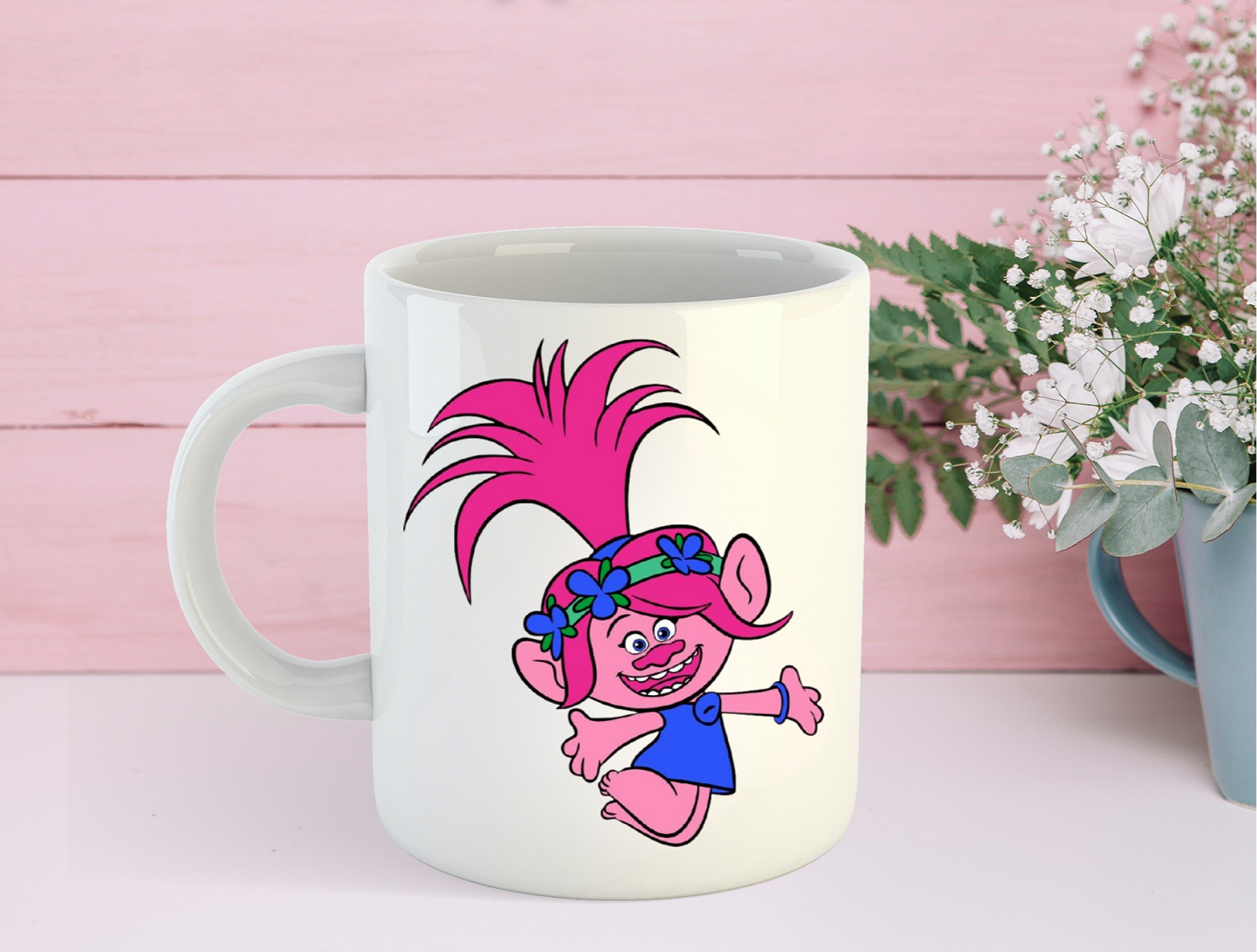 Керамическая кружка с принтом Trolls, 330 мл, фото №1
