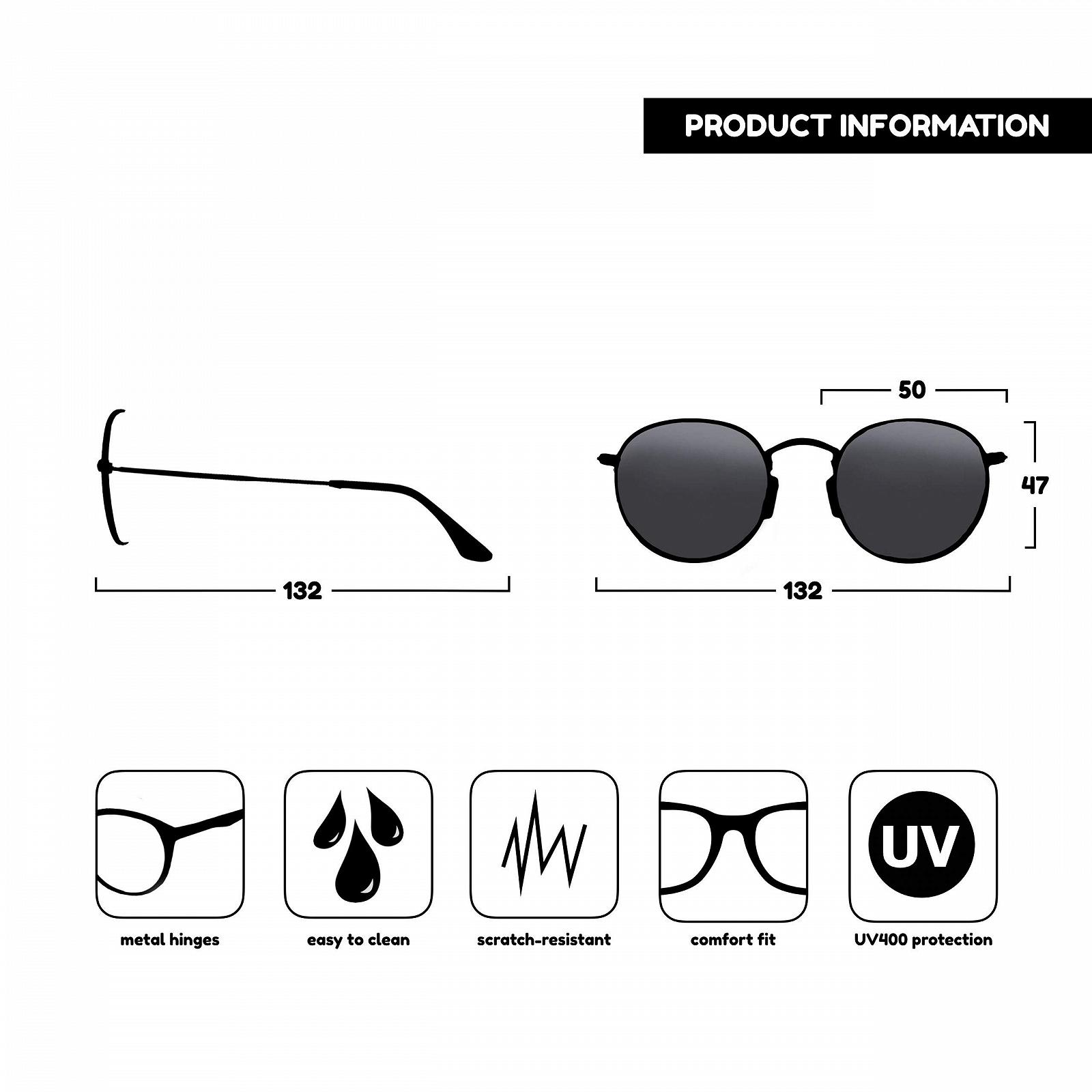 Сонцезахисні окуляри Opulize Ретро Круглі Матове Золото V94-4 -2.00, фото №4