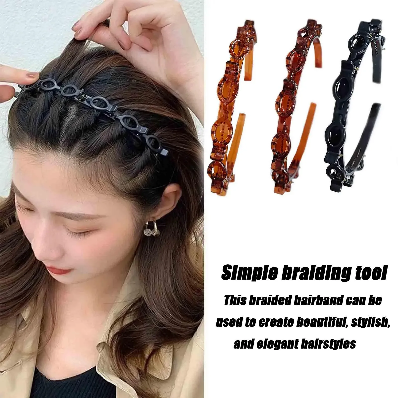 Обруч на голову ZAHD Набір з 3 штук з кліпсами, фото №4