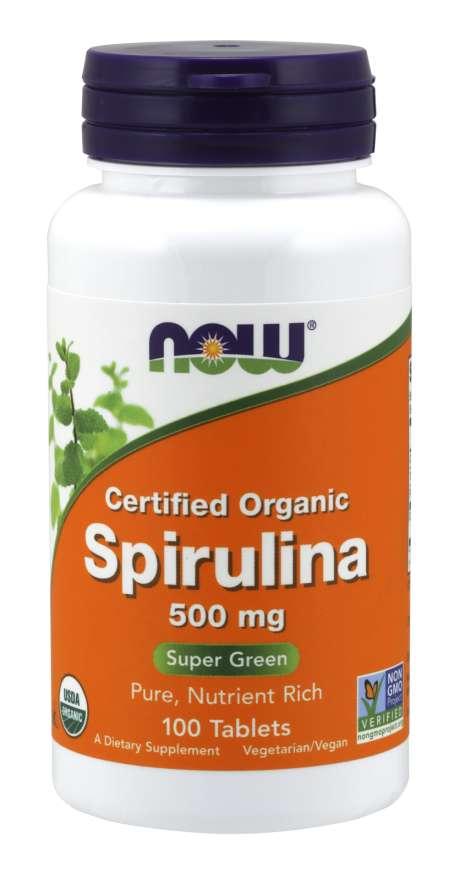 Спирулина Now Spirulina 500mg 100 tabl, фото №1