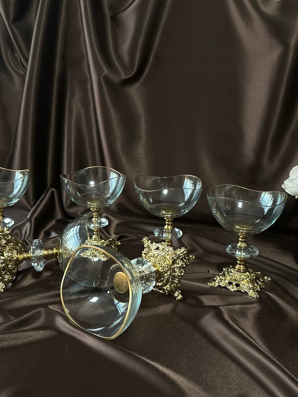 Креманка скляна на золотій ніжці Тюльпан, фото №3