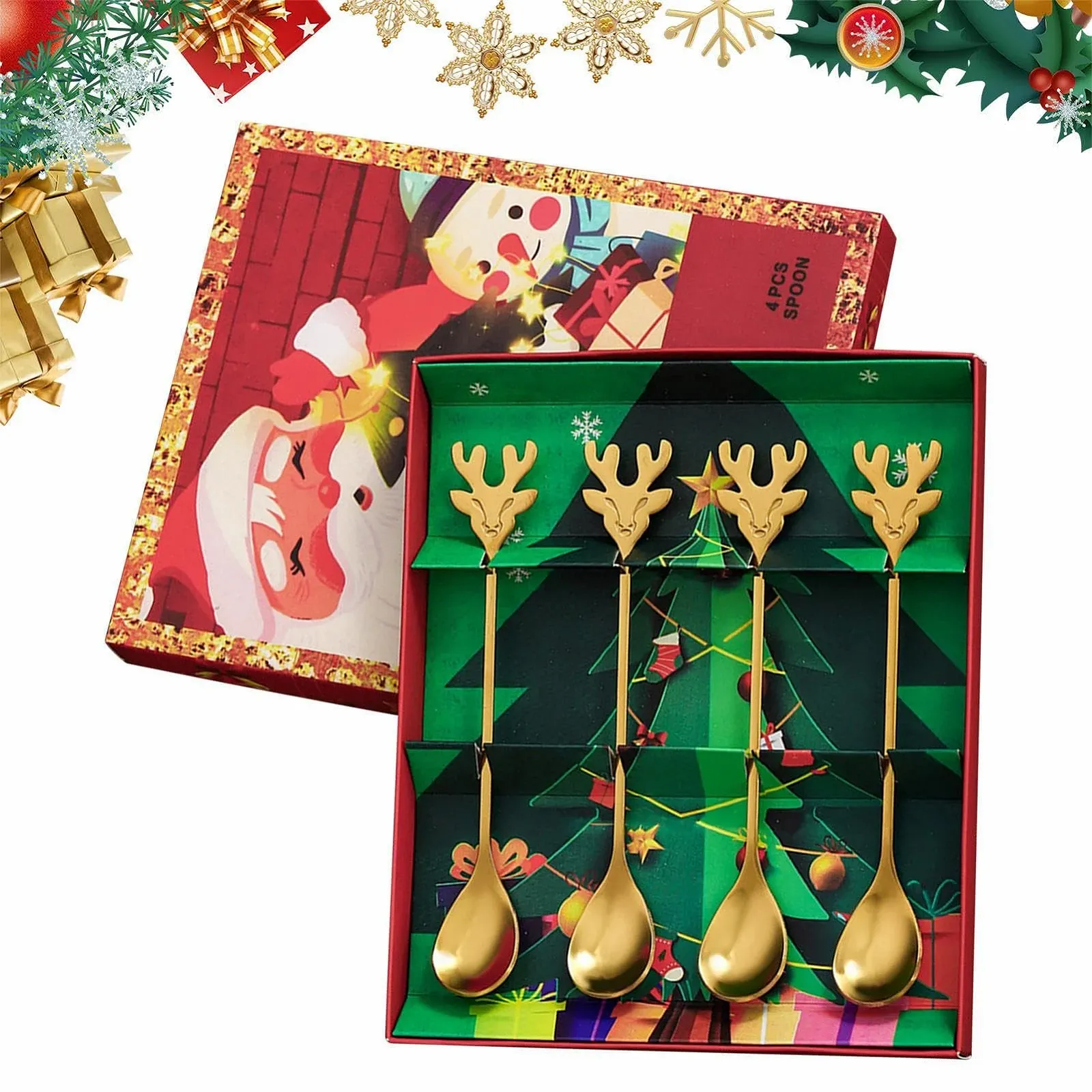 Ложка чайна Kleine Teelöffel, 4 шт. Новорічна з нержавіючої сталі, фото №9 Ложка чайна Kleine Teelöffel, 4 шт. Новорічна з нержавіючої сталі, фото №9