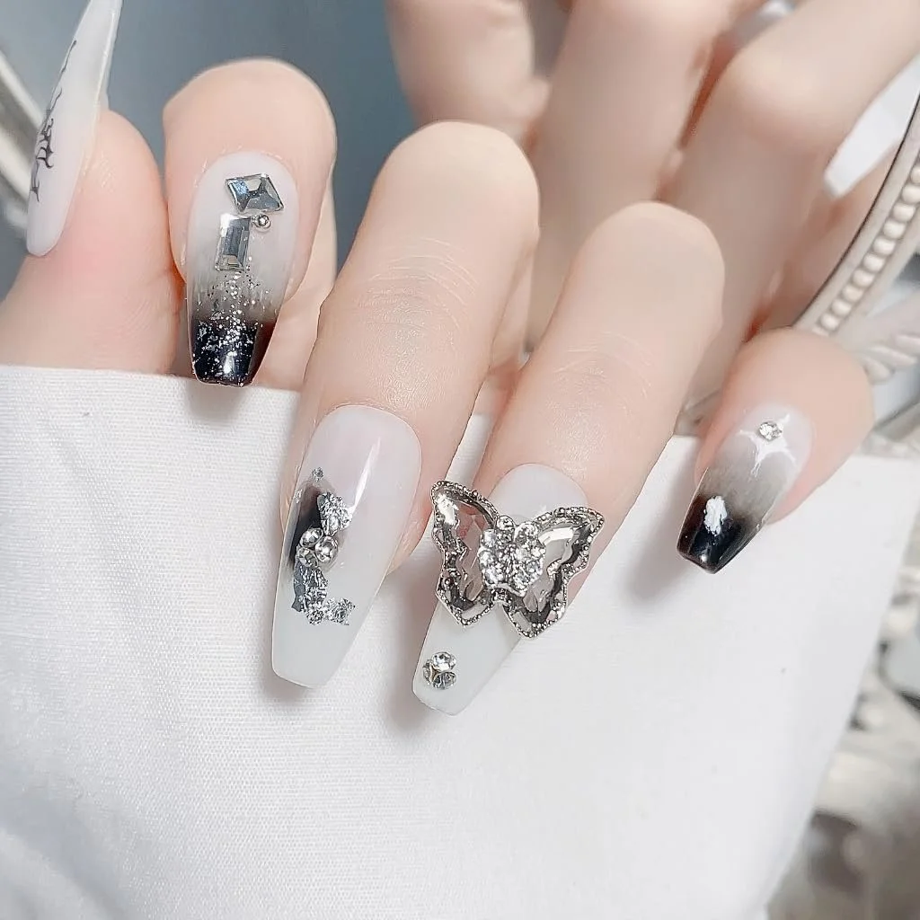 Украшения для ногтей Zirkon Luxus, стразы, самоцветы, бабочки, кристаллы, 10 шт., фото №7